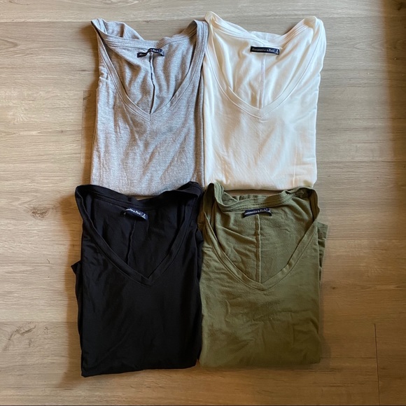Abercrombie & Fitch Tops - Abercrombie V-Neck Drapey Tee (Lot of 4)